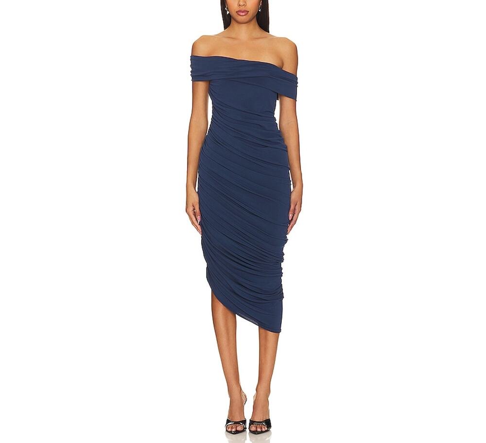 Katie May Ruched Navy Blue Alana Dress Size XS